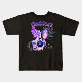 Zodiac Gemini Goddess Queen Horoscope Kids T-Shirt